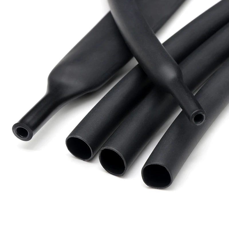 4:1 Double Wall Adhesive Heat Shrink Tubing Black Polyolefin Glue Lined Tube 4-52mm Waterproof Wire Cable Protective Sleeve