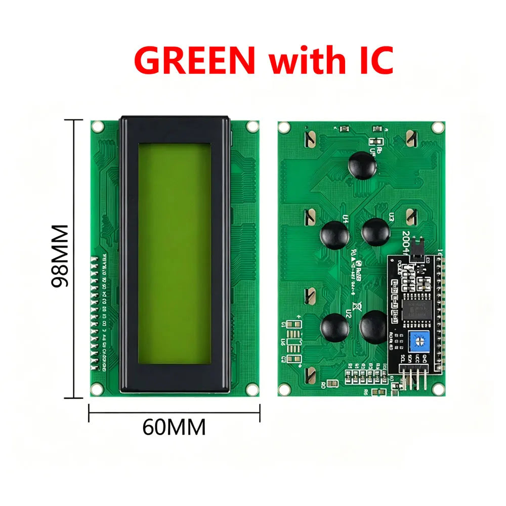LCD2004+I2C LCD2004 20x4 2004A Blue Green Screen Character LCD IIC Serial Interface Adapter Module  LCD2004