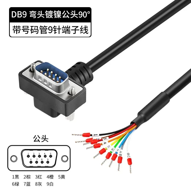 Industrial DB9 DB15 with Terminal Number Connector 9/15 Pin Male Female Single Head Cable Tube Grade Serial Port Connection Line