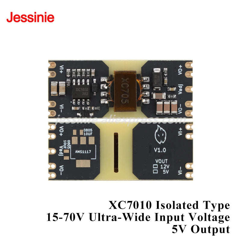 5pcs/1pc Isolated DC-DC Power Module Wide Voltage 3-42V Input JW3510 5V 12V Output XC7010 15-70V Stabilizer Board Reserved LDO