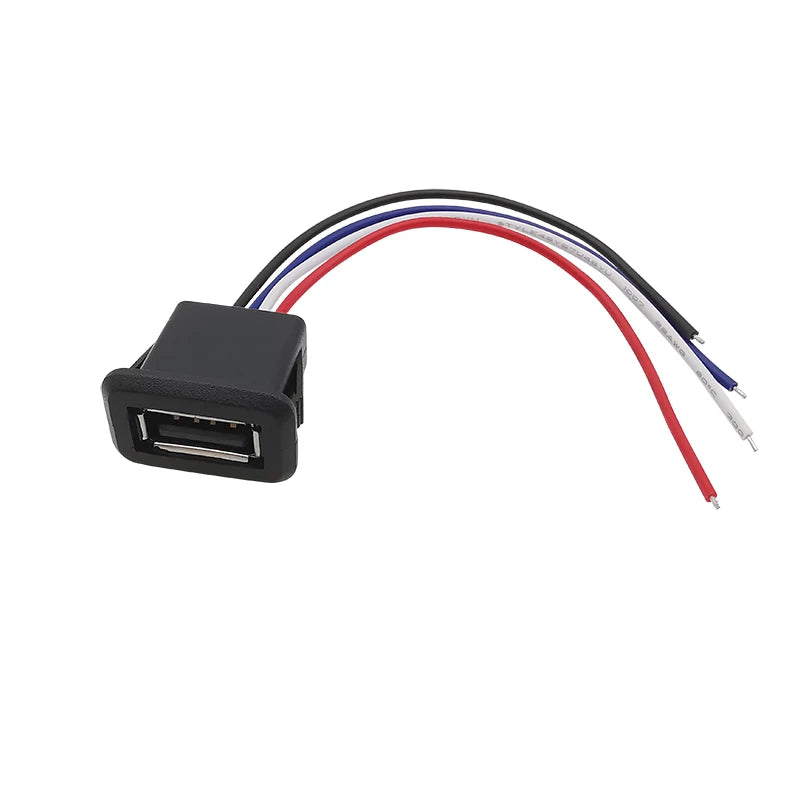 USB 2.0 Female Jack Power Socket 2P 4Pin Wire Charging Port Solder Connector DIY Repair USB Type A Interface 10CM Leads Cable