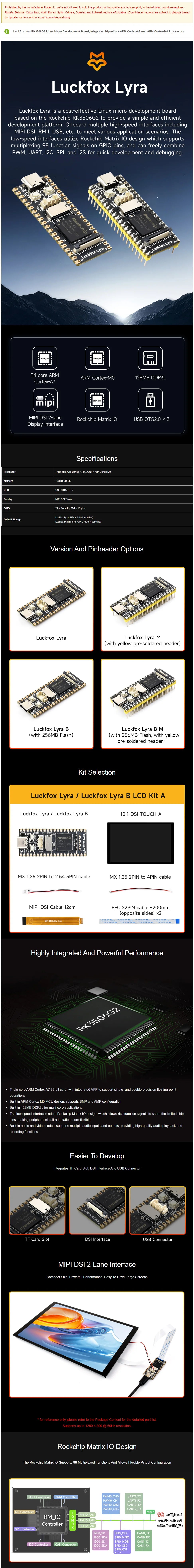 Luckfox Lyra RK3506G2 Linux Micro Development Board, Integrates Tripe-core ARM Cortex-A7 and ARM Cortex-M0 Processors