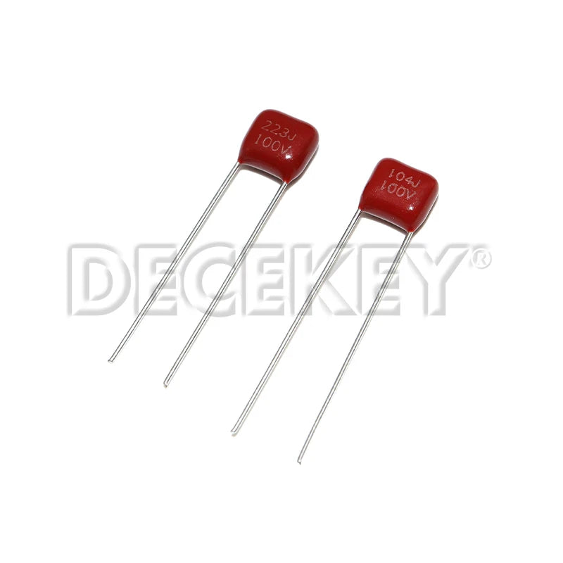 10PCS 100V CBB Polypropylene Film Capacitor 103 104 154 223 224 333 334 393 473 474 10nF 39nF 100nF 220nF 470nF Capacitance Kit