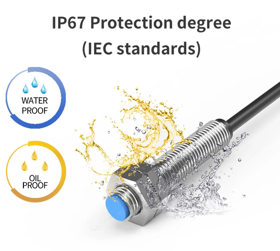 GTRIC Reed Switch Hall Effect Magnetic Proximity Sensor LG08A3 M8 Cylinder Series 5-200V AC DC Universal 2 Wires NO NC