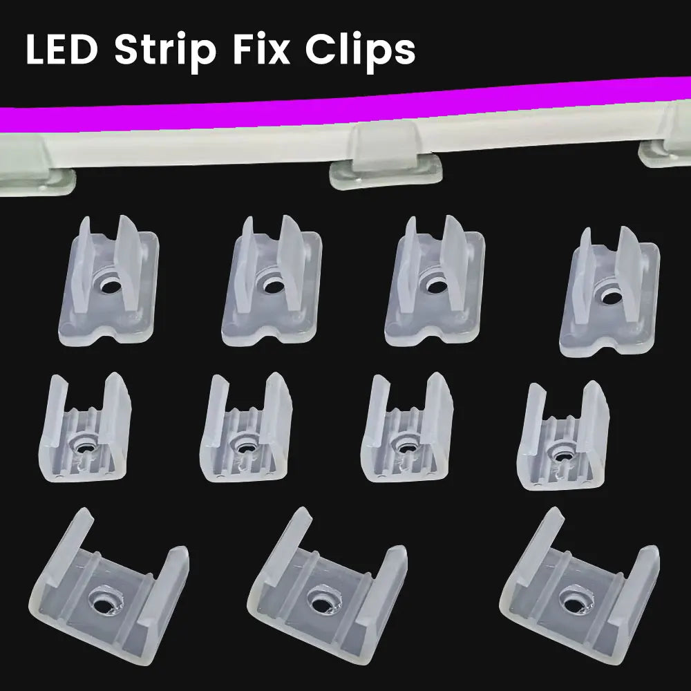LED Strip Fix Clips Holder Connector Accessories For Fixing 2835 Neon Light 6mm 8mm 12mm 15mm 220V Flexible COB Plastic Buckle