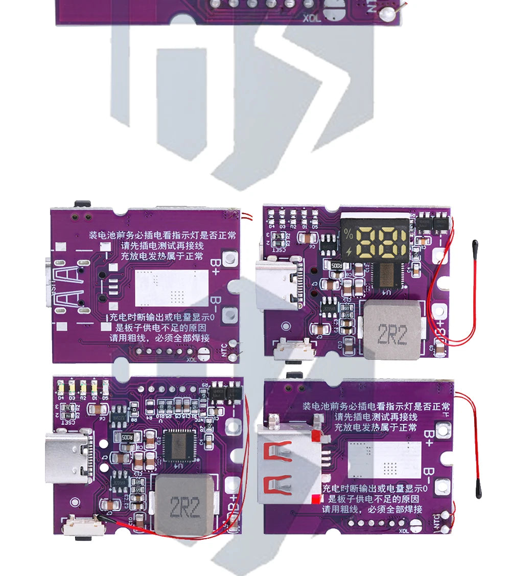 22.5W Power Bank Bidirectional Fast Charging Mobile Power Module Circuit Board With Digital/Light Type-C USB Suppor PD/QC3.0 2.0
