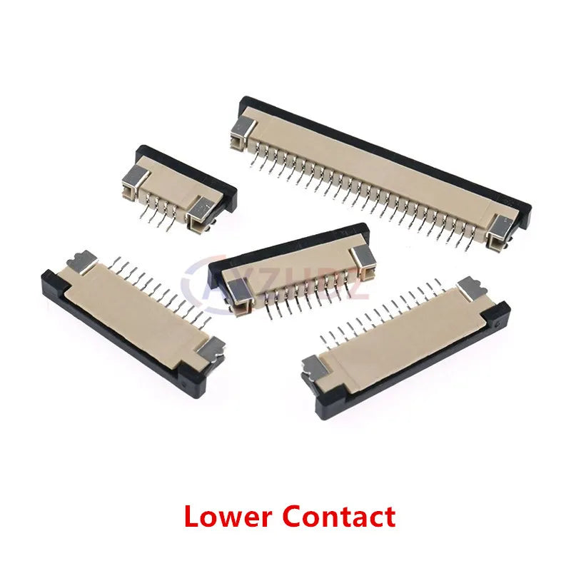 10PCS 1.0mm Upper / Lower Contact 4Pin - 30Pin FPC FFC Flat Cable Connector Socket 4P 5P 6P 7P 8P 9P 10P 12P 14P 16P 20P 28P 30P