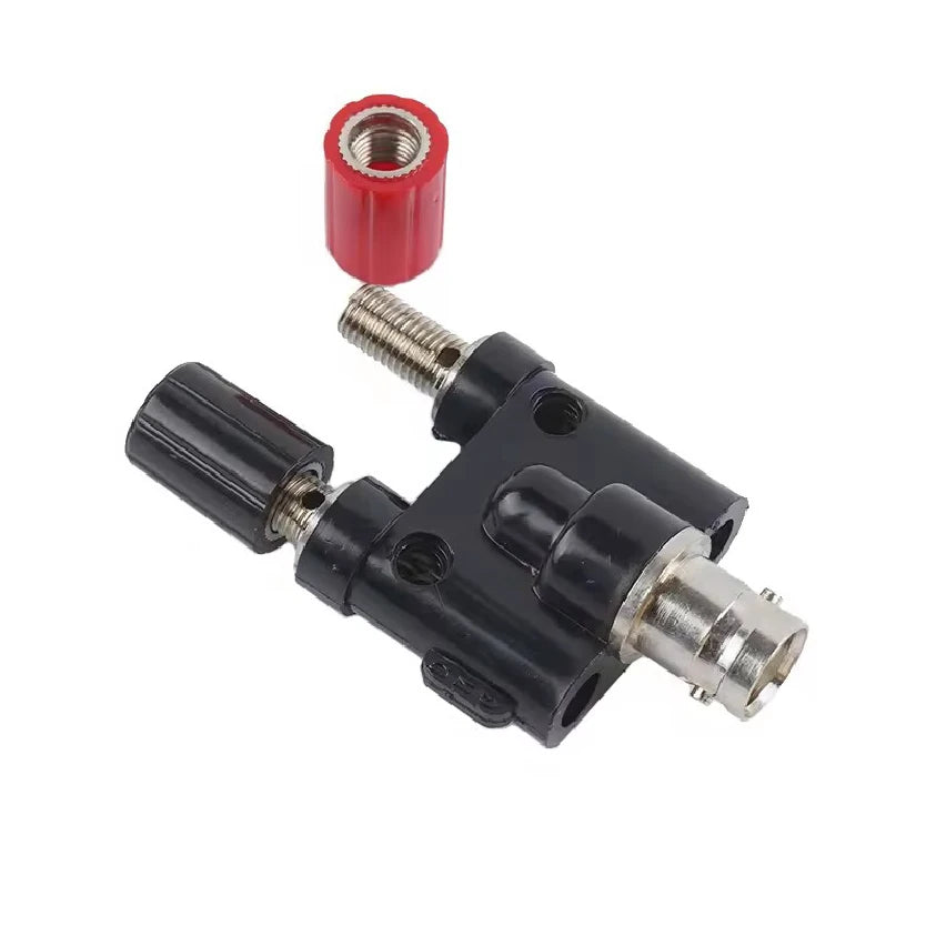 Binding Post RF Coax Coaxial Splitter Connector BNC Adapter Male Plug To Two Dual Banana Jack Socket