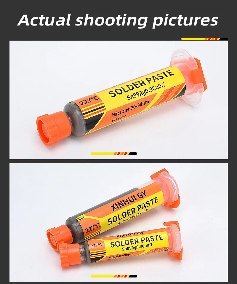 227℃ High Temperature Lead-Free Solder Paste Syringe Type For SMT IC BGA QFN Chip Repair Rework Soldering