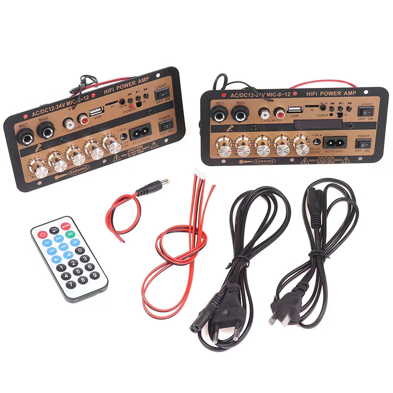 EU/US Plug Bluetooth 5.0 Amplifier Board With Optical Audio AMP USB FM Radio TF Player DIY Audio For Karaoke Home Car 110V/220V