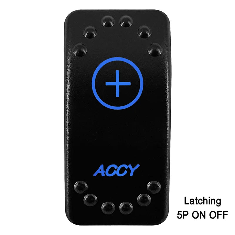 Waterproof Rocker Switch with Blue LED | 12V/24V Latching & Momentary (SPST/ DPDT) | for Marine, UTV, ATV, RZR, Automotive