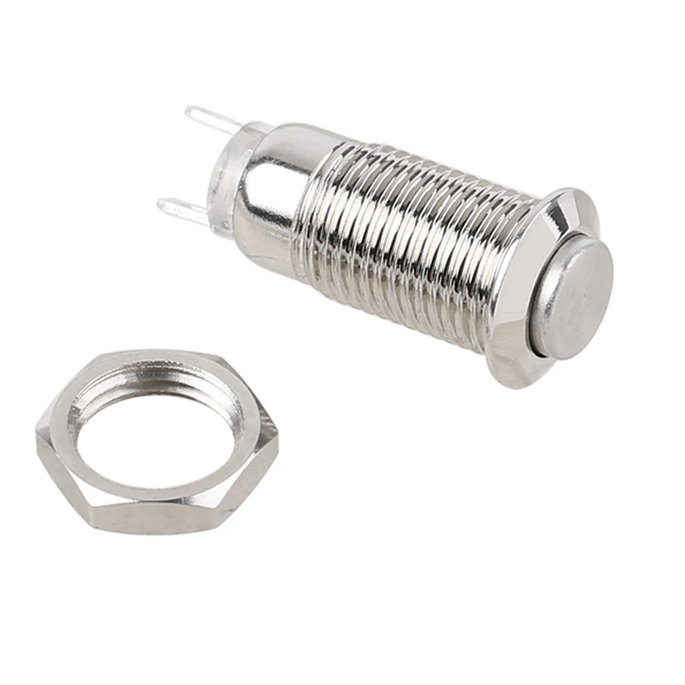 1PC 8mm Self-reset Momentary Self-locking Latching Metal Push Button Switch 2pins NO LED high head switch