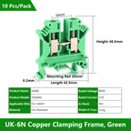 UK 2.5 Terminal Block UK2.5B Screw Connection Connect Strip 2.5B/3N/5N/6N/10N  2.5mm² Cable Electrical Din Rail Wire Connector