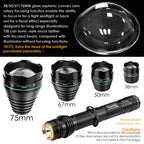 UniqueFire 1508 T38 T50 T67 T75 IR 850NM 5W LED Hunting Flashlight 3 Mode Zoom Night Vision Torch + Rat Tail Mount + USB Charger