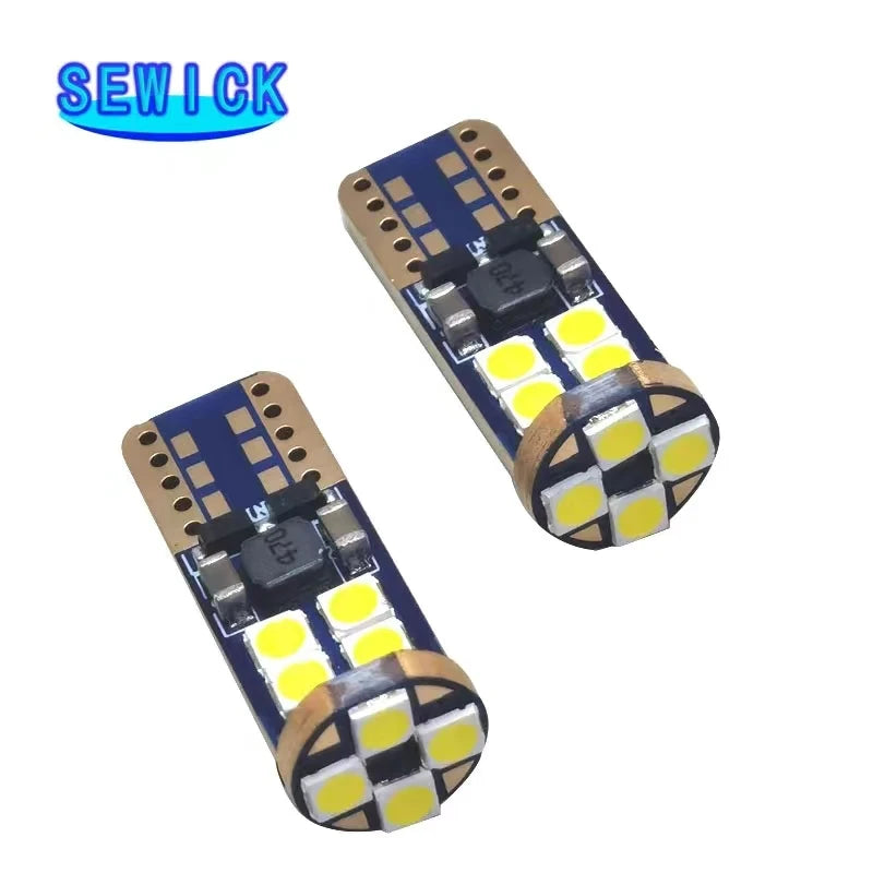 100Pcs T10 CANBUS 12SMD 3030 12V-24V White Car Side Tail Light Bulb t10 canbus Error Free w5w 194 168 led Car styling