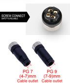 Cloweit IP67 M12 Sensor Connector Waterproof Male&Female Plug Screw Threaded Coupling  3 4 5 8 12 Pin A Type Angle Electrical