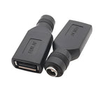 5/2/1Pcs 5V USB Female Jack to DC 5.5 x 2.1mm Female Socket DC Power Interface Conversion Charger Adapter Connector Accessories
