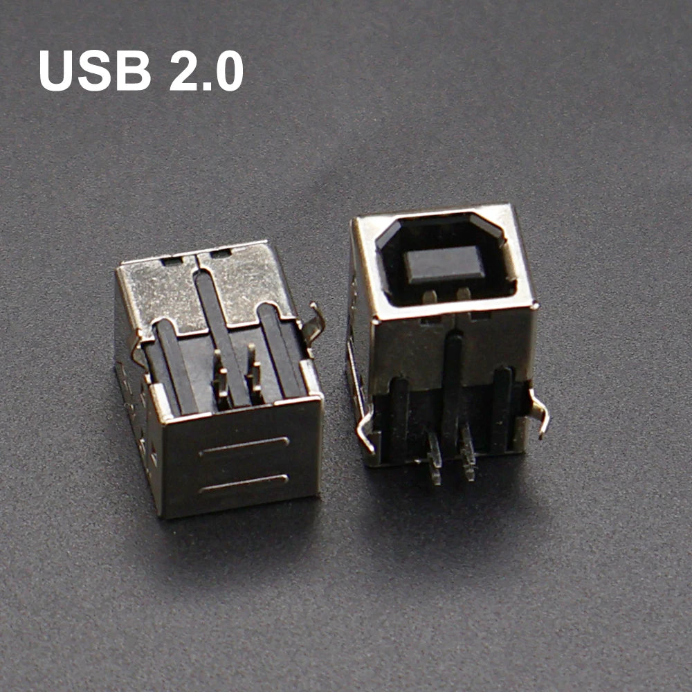 5PCS B Type 90°/180° Connector Soldering DIY Printer Interface Repair USB 2.0 and USB 3.0 Connector Female Socket Male Jack