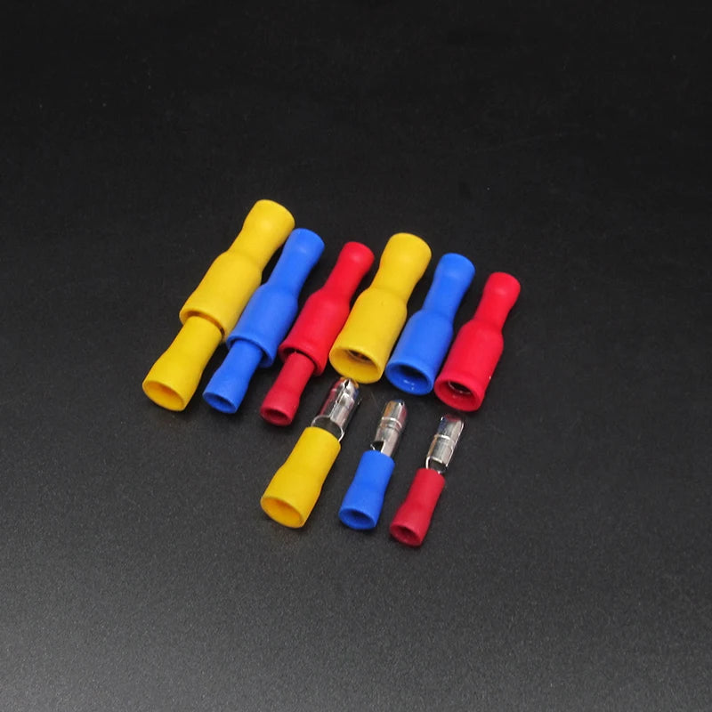10 Pairs Male Female Bullet Connectors with Insulated Crimp Terminals 22-16 AWG Quick Disconnect Plugs for Audio Wiring