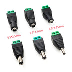 5/10Pcs Solderless DC Jack Plug Connector 3.5x1.35 5.5x2.1 5.5x2.5mm Male Female Adapter for LED Tape Surveillance Camera
