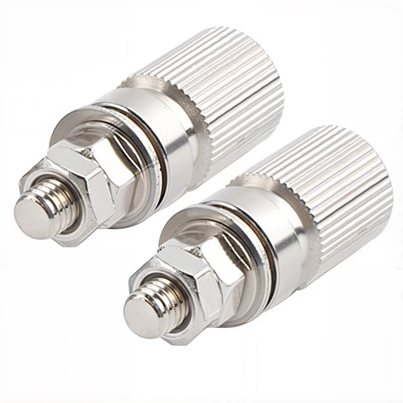 Silver Alloy Binding Post M5X33mm Grounding Terminal with 4MM Banana Wiring Ports