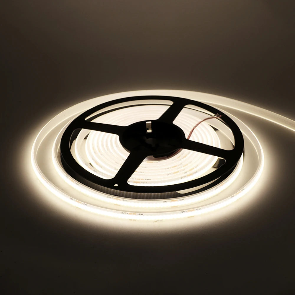 12V 24V COB LED Strip Light IP68 IP67 Waterproof Flexible Led Lamp 320LED 5m 10m 15m 0.5m 1m High Density Bright Liner Lighting