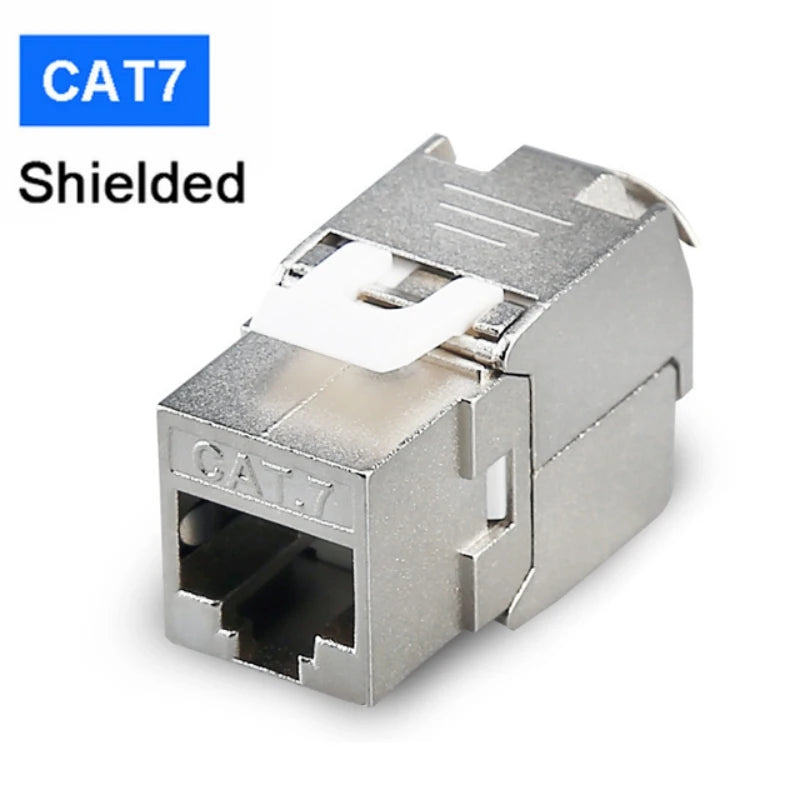 ZOERAX 6PCS RJ45 Cat7 Cat6A Keystone Jack Toolless Type Zinc Alloy Module Jacks Adapter Coupler for 22 to 26 AWG