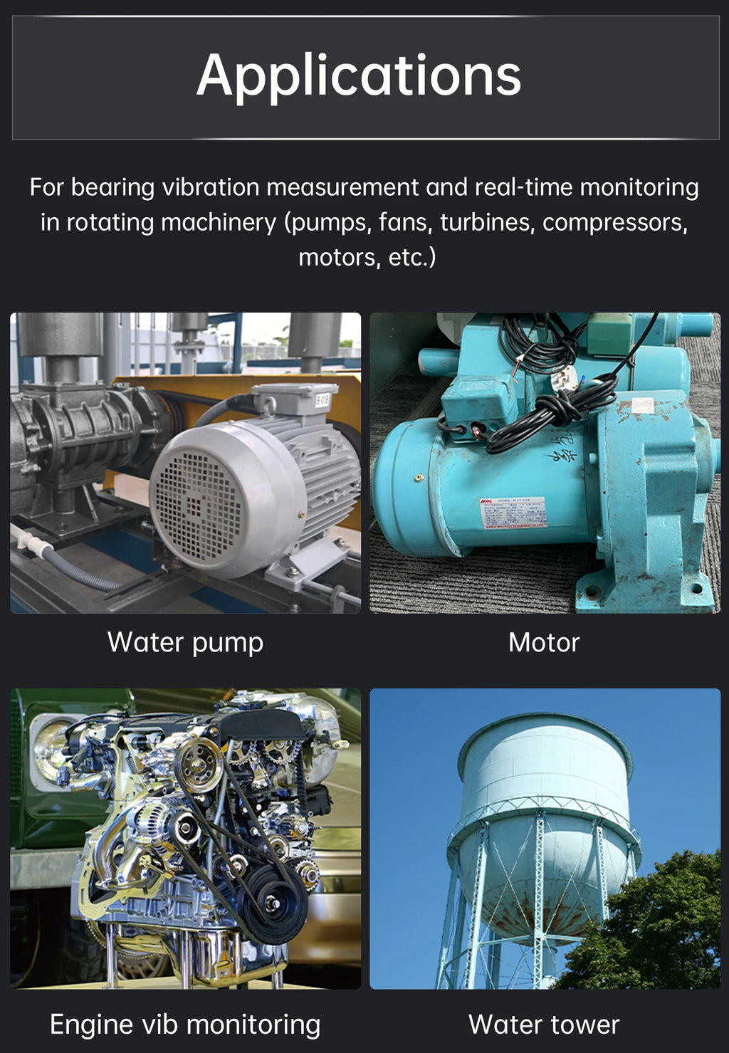 WitMotion WTVB01-485 IPX8 Vibration Sensor 3axis (XYZ) Modbus Vibration Analyzer Displacement(Acceleration +Speed+Amplitude)