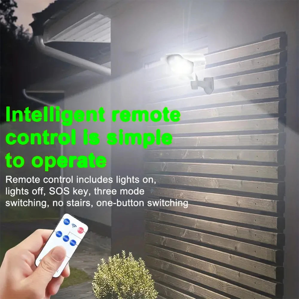 3 Modes Multi-angle Lighting High Simulation Camera Solar Surveillance Lights 77 LED/COB Outdoor Motion Sensor Wall Light