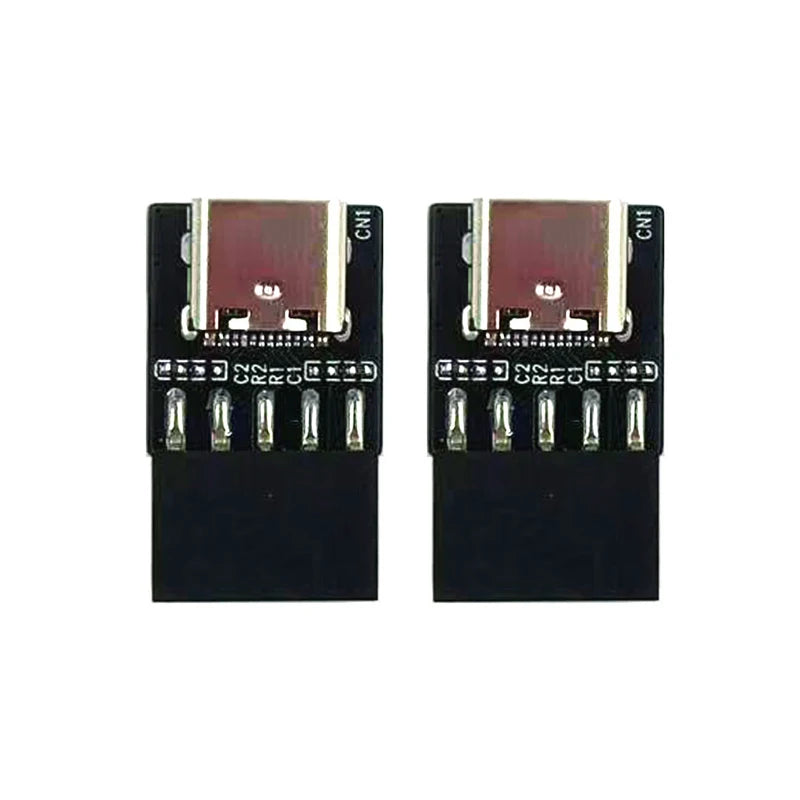 USB 2.0 9/10Pin Internal Motherboard Connector Header to USB-C Adapter Riser Card USB2.0 9Pin to Type C Converter for Desktop PC