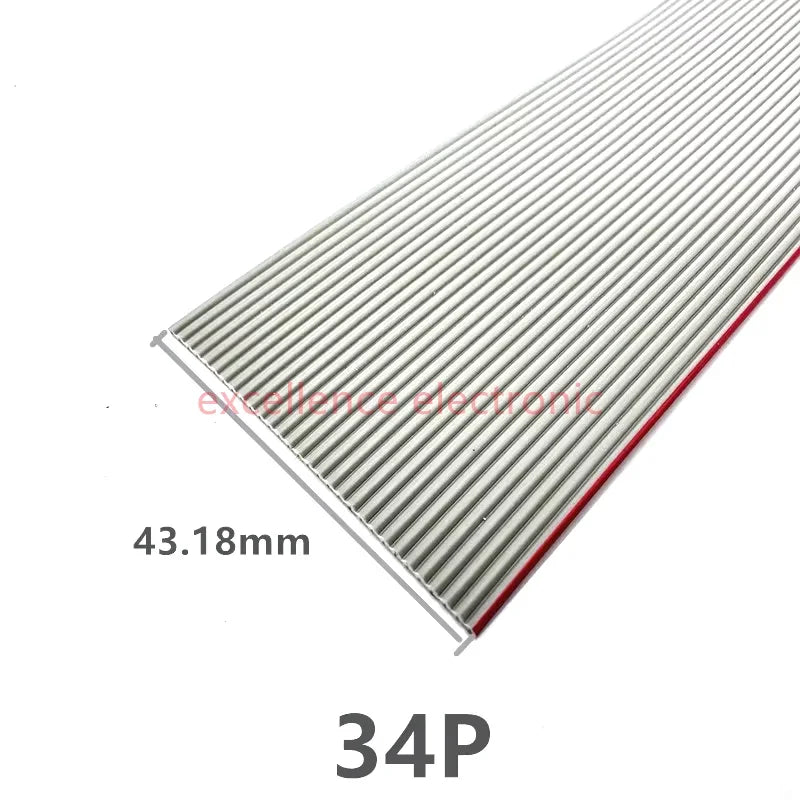5Meter 6P/8/10/14/16/20/26/30/34/40/50/60 Pin 1.27mm Pitch Gray Flat Ribbon Cable 28 AWG Wire For 2.54mm FC IDC Connector