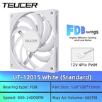 TEUCER UT-12015 120mm ARGB FDB Bearing Slim Cooling Fan High-Performance PC Case Fan for CPU Cooling and PC Builds