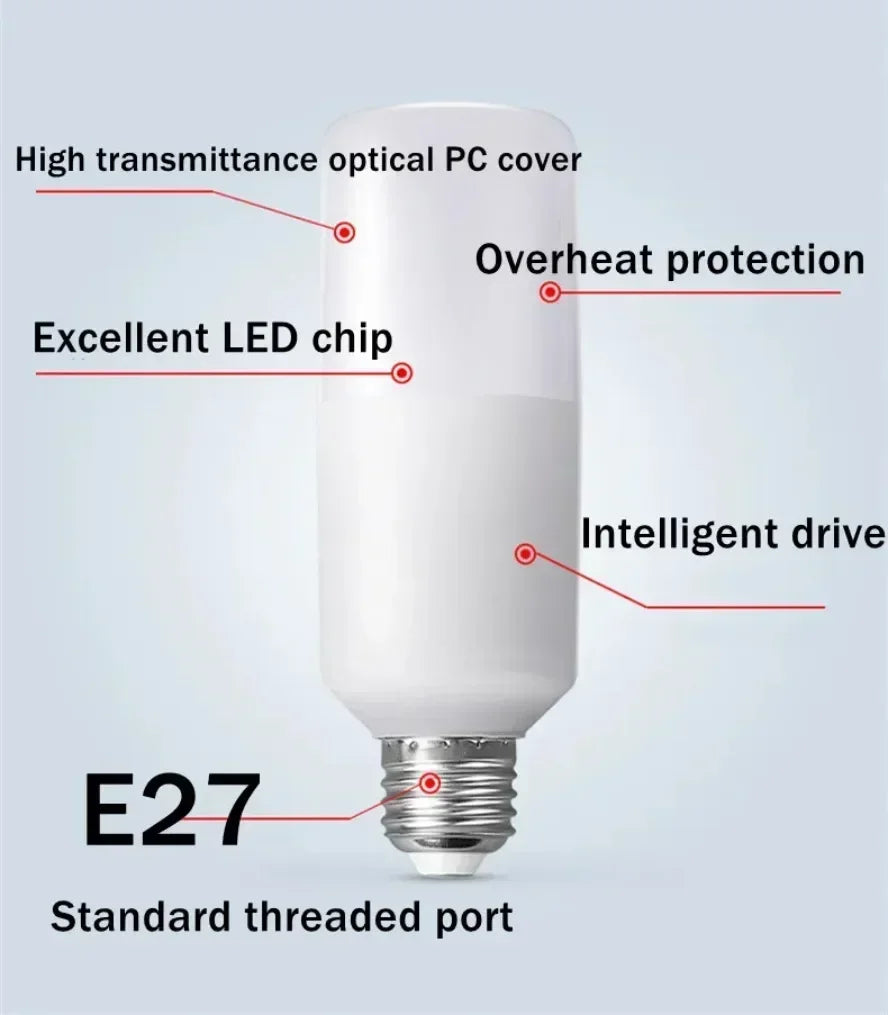 10~1PCS E27 Light Bulb 3-year Warranty 20W 10W White Light LED Cylindrical Corn Bulb AC 220V LED Lamp Home Decoration Chandelier
