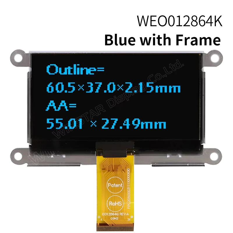 Winstar WEO012864K 31P COG Graphic SPI/I2C/6800/8080 SSD1309 3V 2.7" 27 2.7 inch 128x64 OLED Display