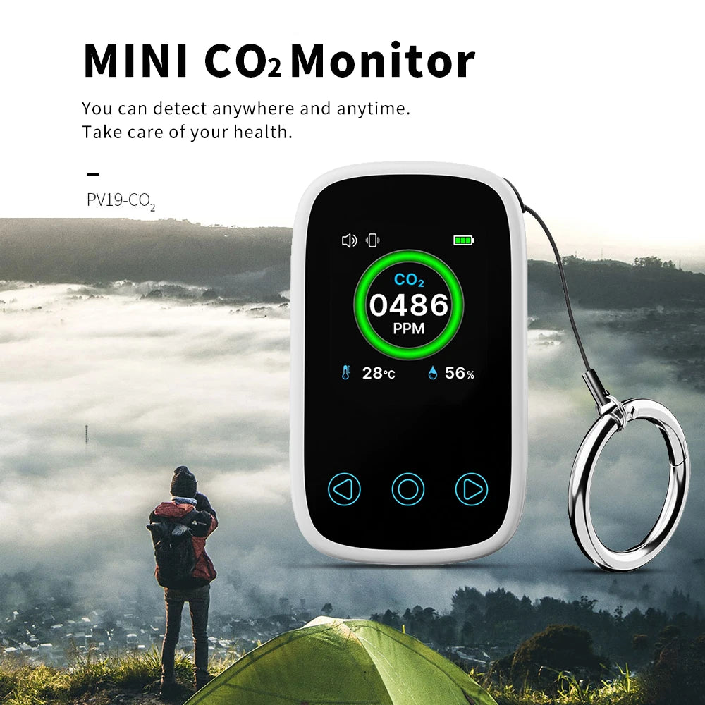 3 in 1 Air Quality Meter CO2 Temp Humidity Tester LCD Screen NDIR Sensor Carbon Dioxide Monoxide Detector with Voice Alarm
