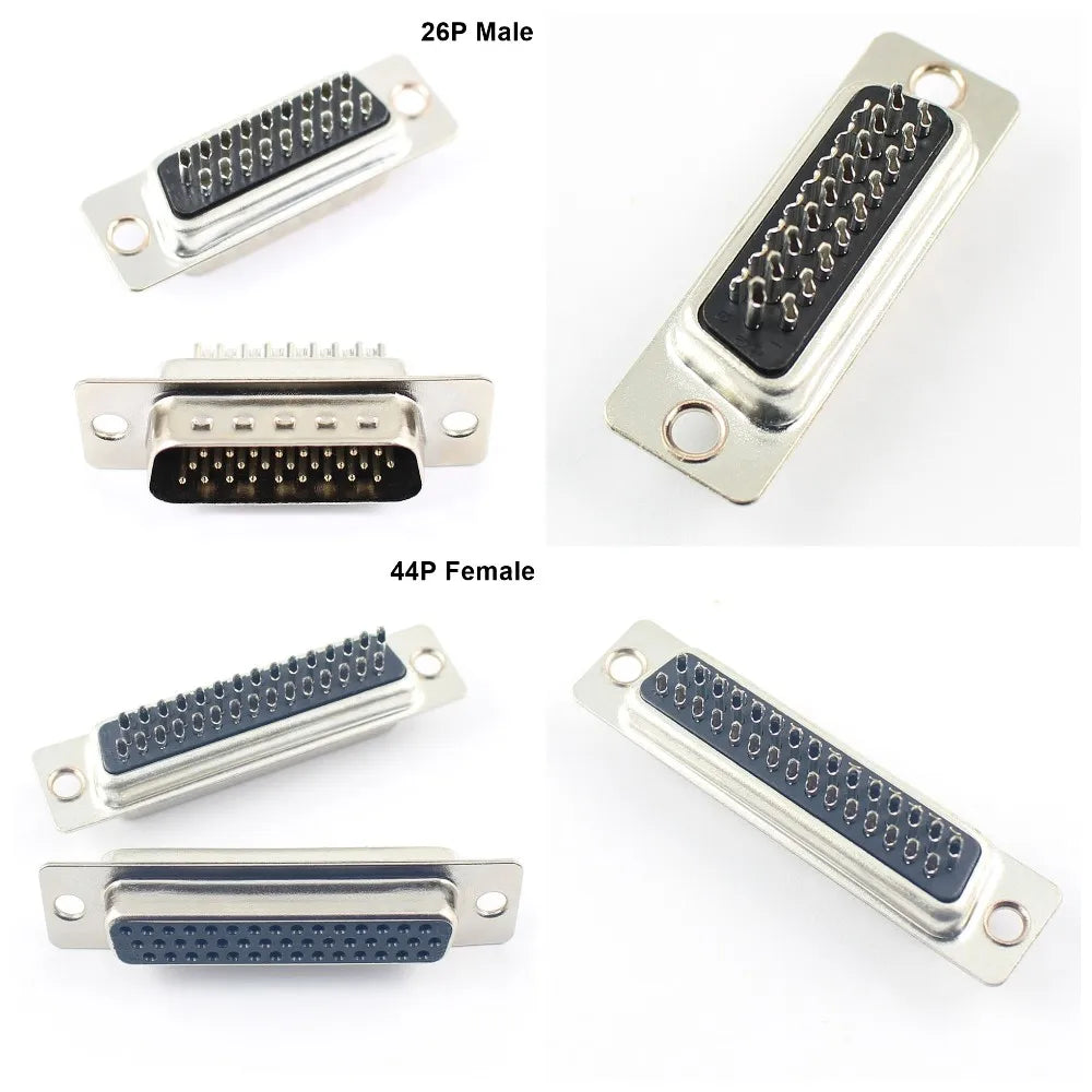 5pcs HD D-SUB 15 26 44 50 62 Pin Male Female Solder Type Connector Mount Serial Port Adapter 3 Rows DB15 DB26 DB44 DB50 DB62