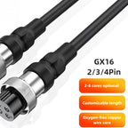 GX16 2/3/4 Pin Aviation Plug Male Female Wire Connector Extension Cable GX16 2/3/4 Core Ribbon Aviation Plug Power Cord Adapter