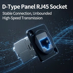 D-type RJ45 Network Module Panel Connector 8P8C Metal Housing Copper Pins Female Socket CAT6 CAT6A Shielded Crimping Module
