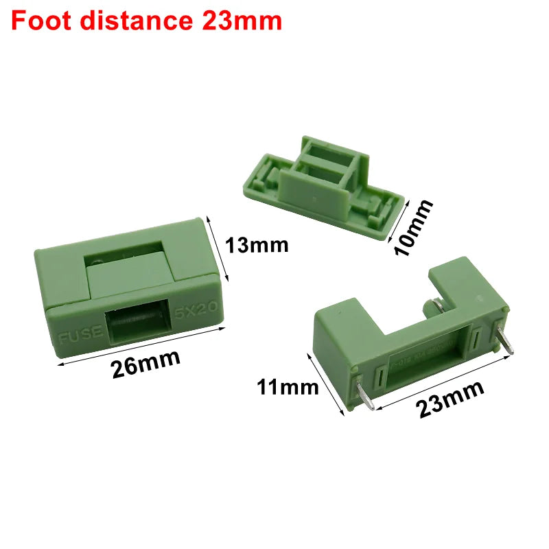 （10-50PCS）BF-012 5x20mm Fuse Holder With 5*20mm 0.2A-10A 250V Glass Tube Fuse For PCB Panel Mounting Foot distance 15mm 22mm