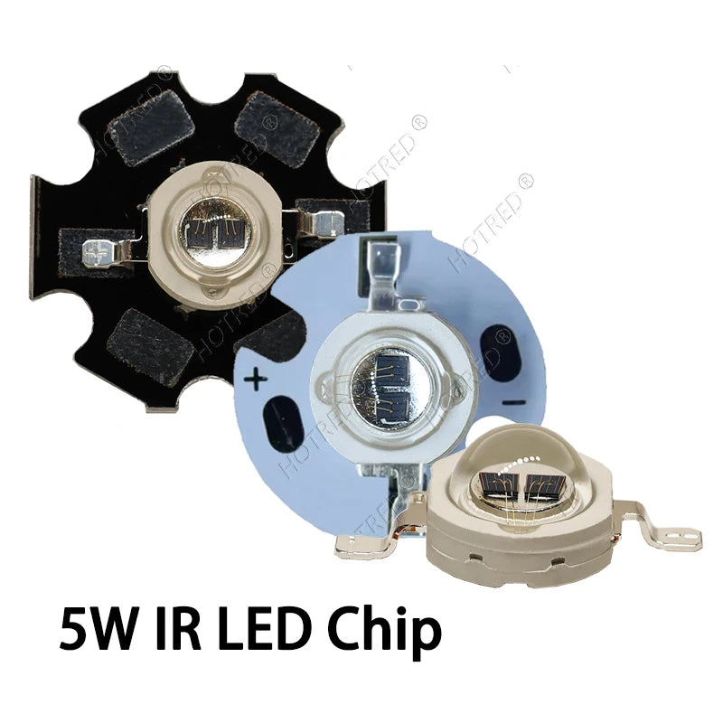 1-10pcs IR LED 3W 5W 1050nm High Power Infrared Chip 1.2-1.8V 700mA 1400mA Diode Light Laser Lamp for Night Vision CCTV Camera