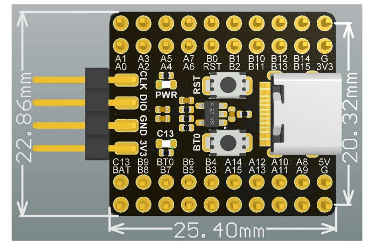SONGXIN LIGHT Mini STM32F103C8T6 CH340 Board Original Microcontroller Development ARM Core Correx-m3 Architecture Minimum System