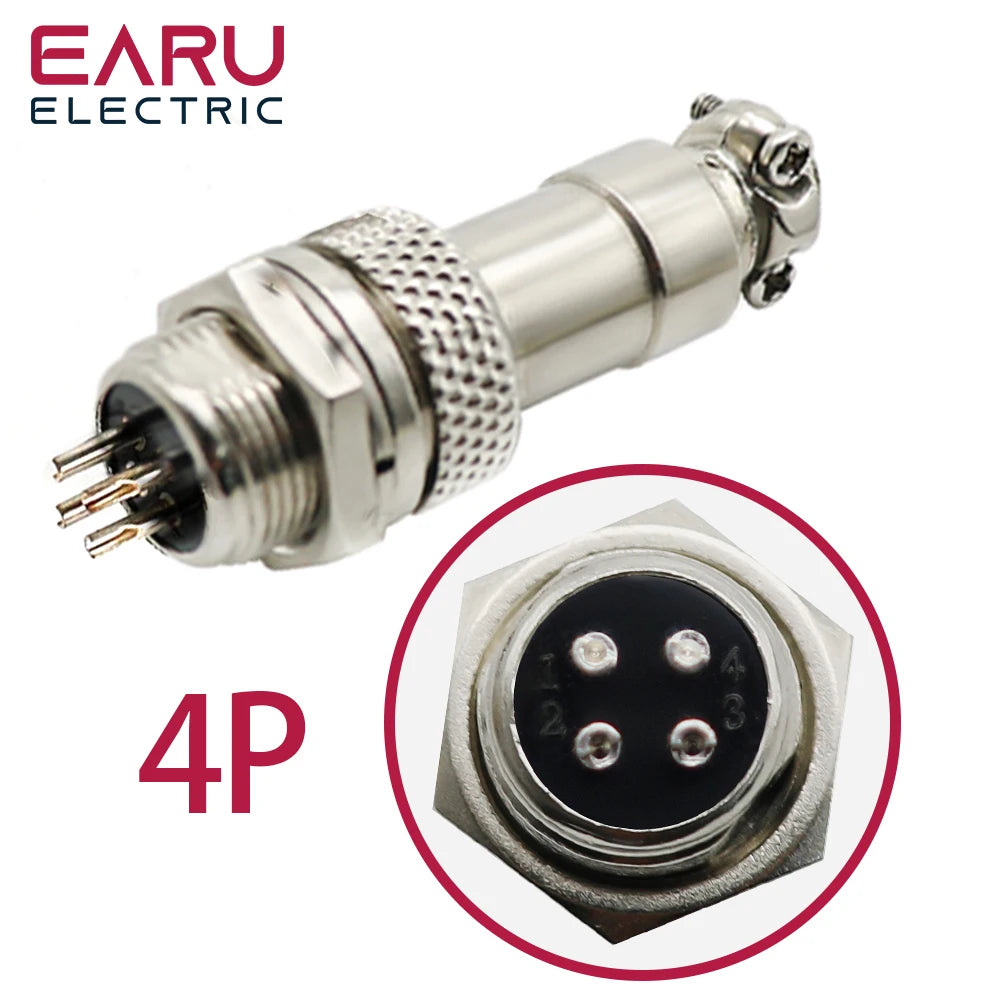 GX12 GX16 GX20 Aviation Connector Plug Socket Circular Connector 2 3 4 5 6 7 8 9 10 12 Pin 12/16/19mm Cable Wire Male Female