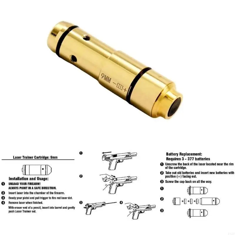 PXPF Dry Red Dot Lasers Trainer Cartridge Tactically Lasers Training Cartridge Bore Sight Training Ammunitions Easy to U