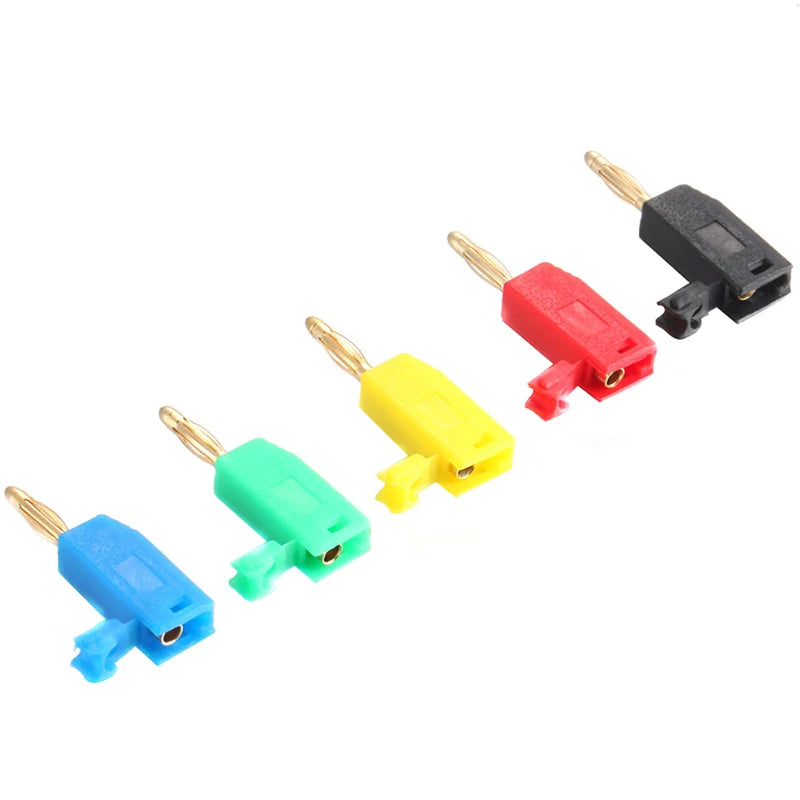 10pcs 2mm Stackable Banana Plug Gold Plated Copper Mini Connector with 2mm Socket Jack Welded/soldered 30V/10A