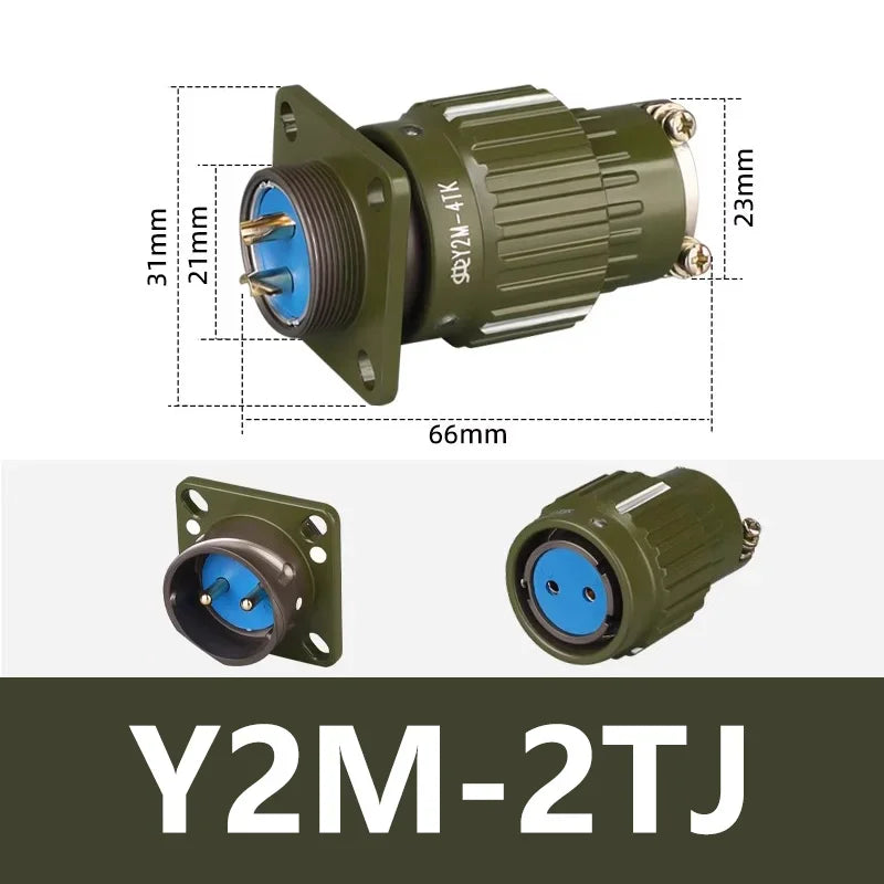 Y21M Series Fast Buckle Aviation Fixed Type Industrie Connector Plug Socket Male Female  2/3/4/5/7/10/14/16 Pin Army Green