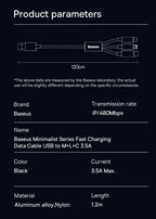 Baseus 3 in 1 USB Cable Type C Cable For Samsung Xiaomi Mi 9 Huawei Cable For iPhone 13 12 11 Phone Charger Micro USB Data Cable