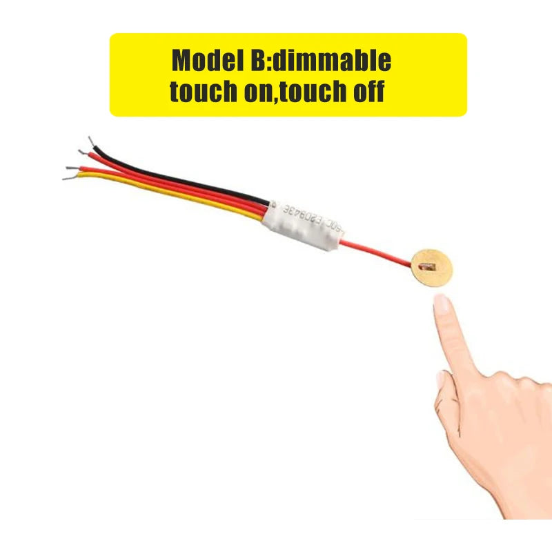 MINI Touch Sensor Switch 3.7-24V 2.5A, Dual Mode Touch Control, for LED Light/Water Level, 4mm Plastic/Glass Panel