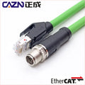 Ethernet M12 Connector 8 Pin X Code Male to RJ45 Ethernet Cable Waterproof Industrial Ethernet Ehercat
