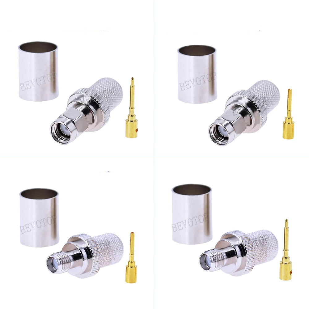 10Pcs/lot RG8 RG213 LMR400 SMA / RP-SMA Male / Female 50-7 RF Coaxial Connector 50Ohm SMA Connector for LMR-400 RG-213 RG8 Cabl