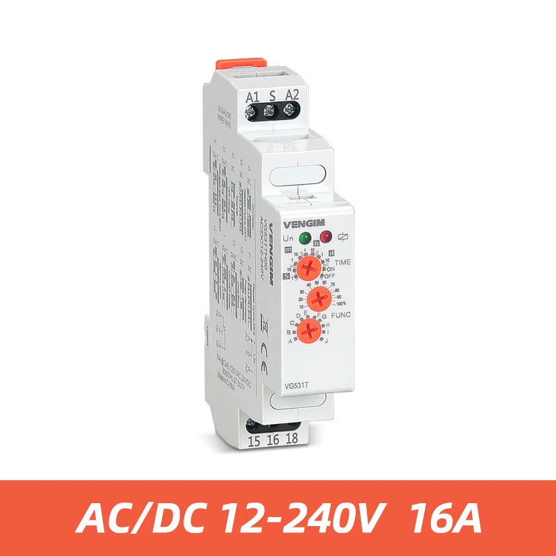Multi-function Time Relay 220v 24v 12v AC DC Timer On Off Delay Relay Modular Switch by Din Rail